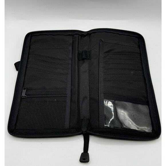 LL Bean Travel Long Wallet Organizer Cards Passport Document Holder Black - Picture 4 of 8